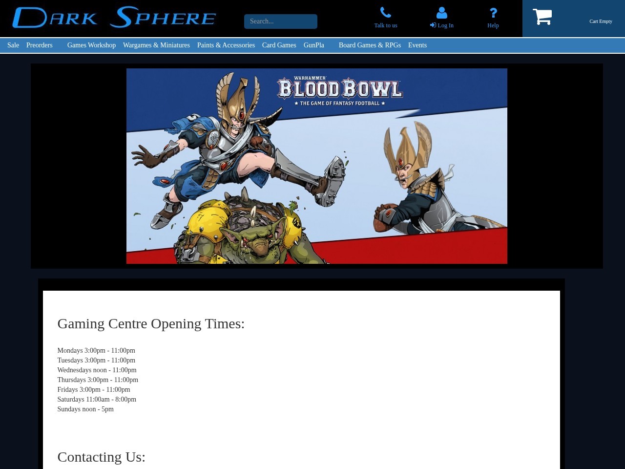 Dark Sphere Shepherd's Bush Gaming Centre — Website Preview