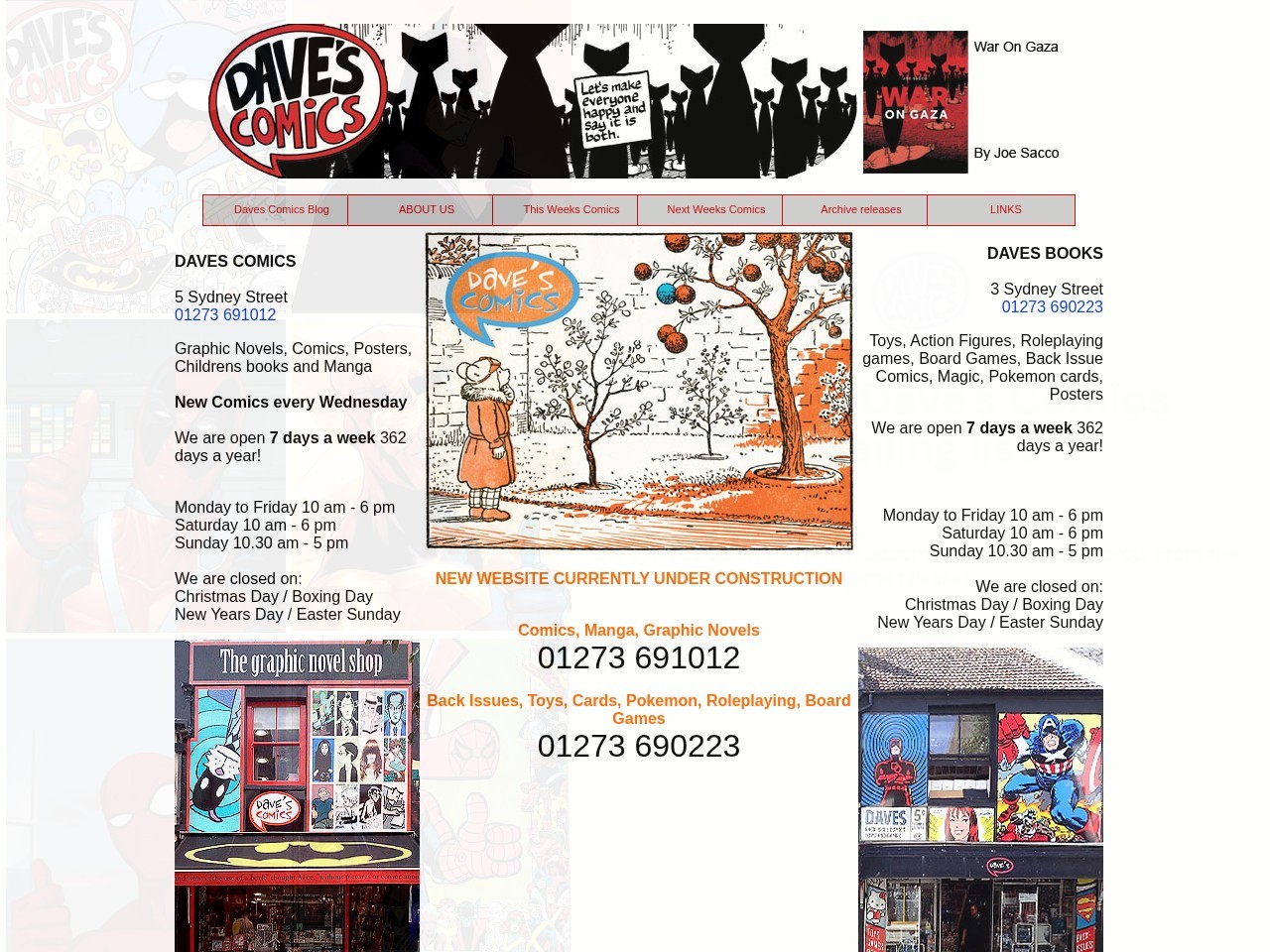 Dave’s Comics — Website Preview