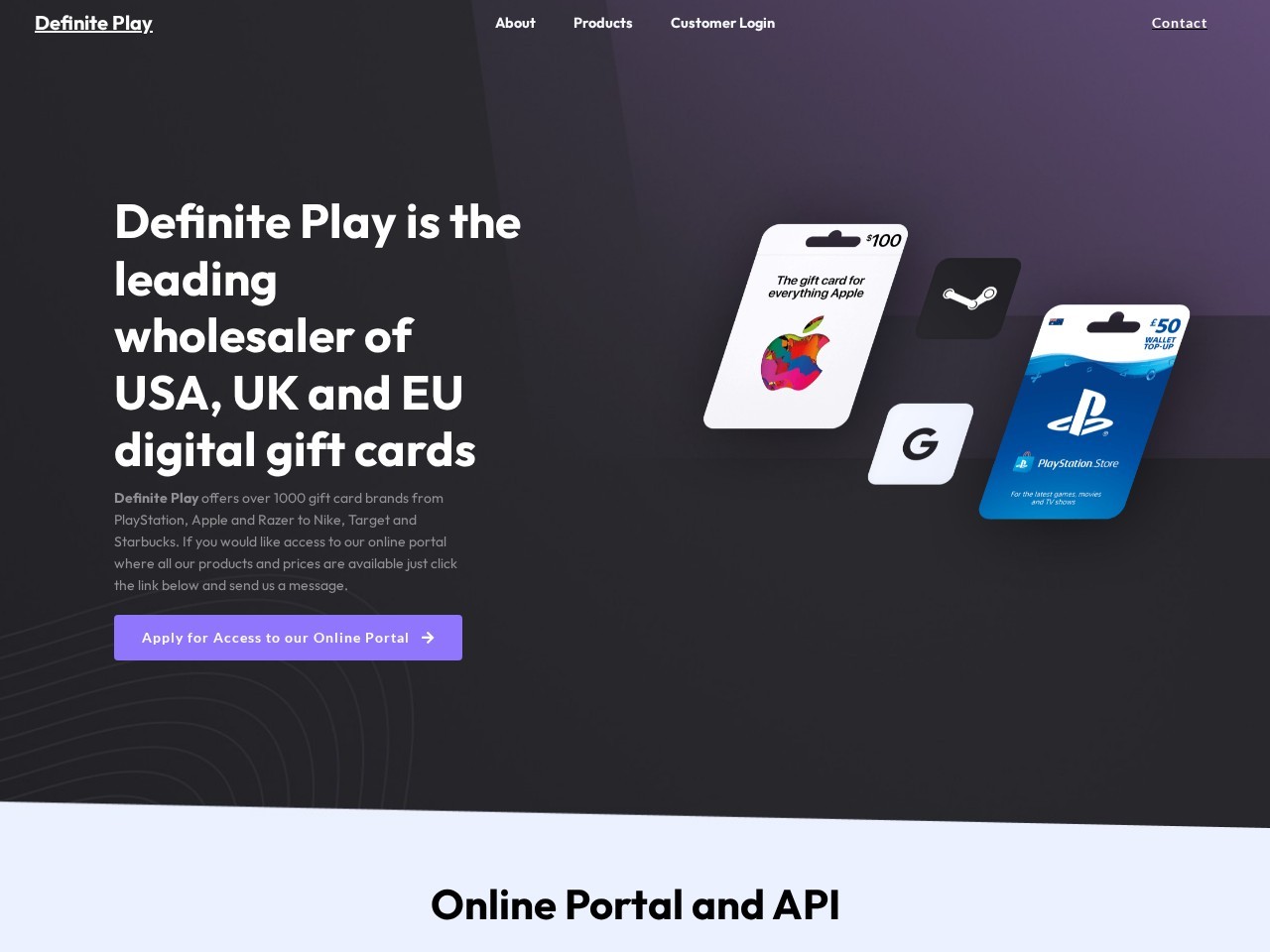 Definite Play — Website Preview