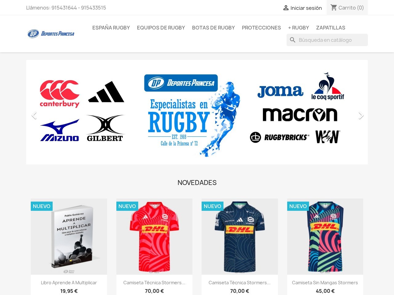 Deportes Princesa - Tienda de Rugby — Website Preview