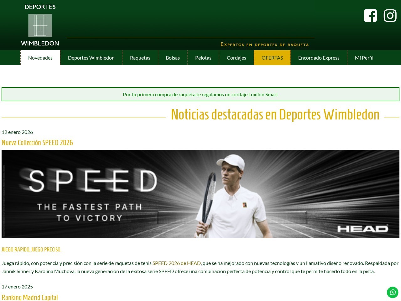 Deportes Wimbledon — Website Preview