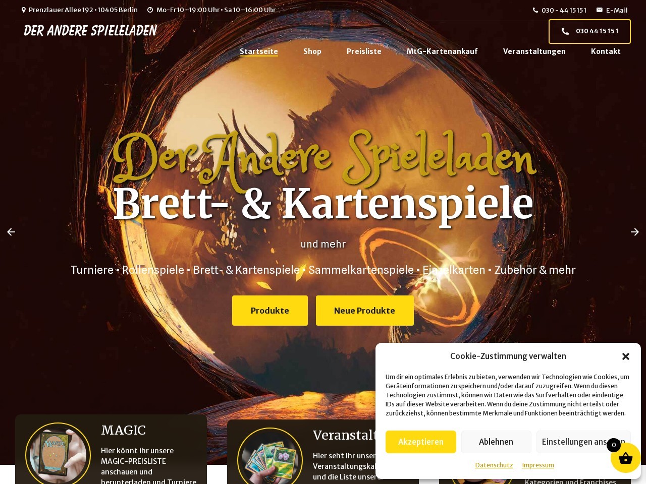 Der andere Spieleladen — Website Preview
