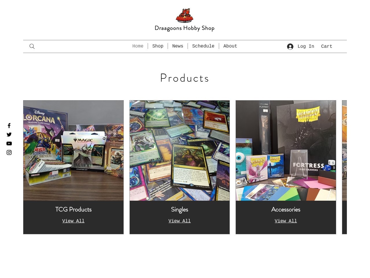 Draagoons Hobby Shop — Website Preview