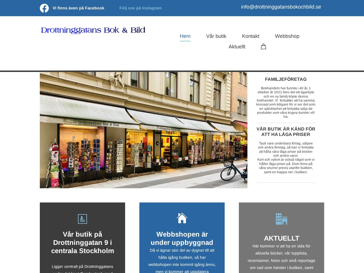Drottninggatans Bok & Bild — Website Preview