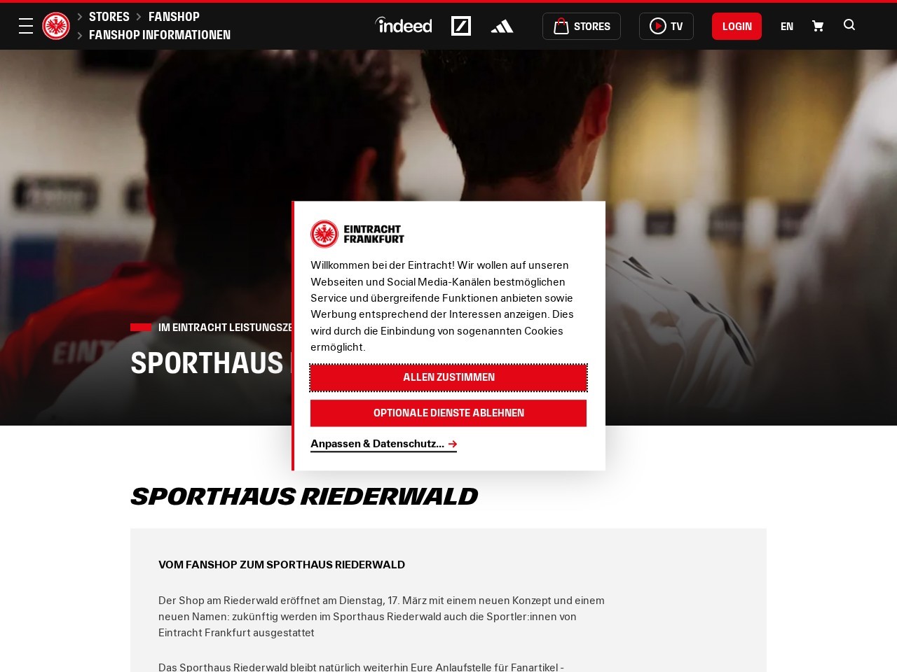 Eintracht Frankfurt Sporthaus Riederwald — Website Preview
