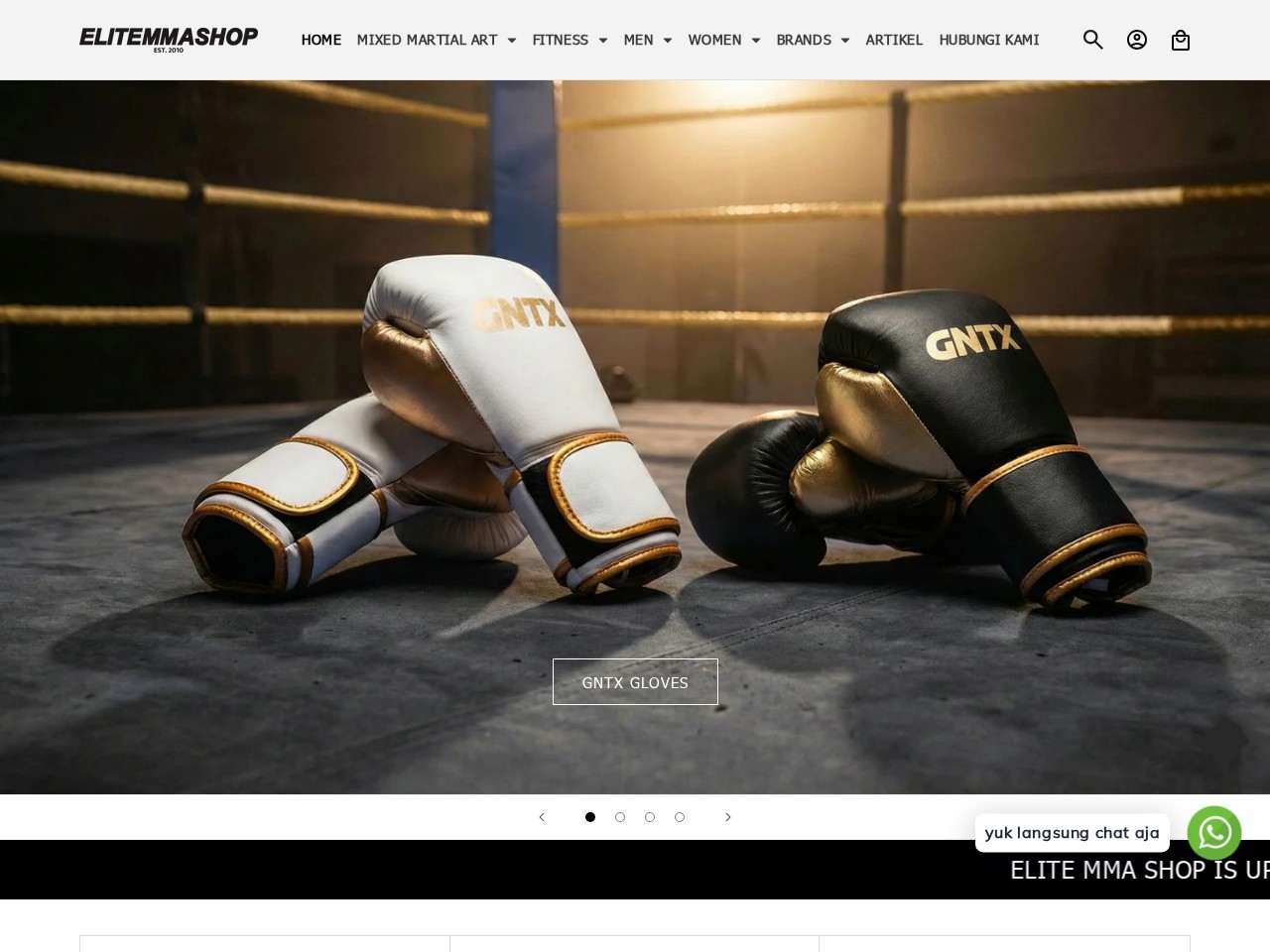 Elite MMA Shop — Website Preview