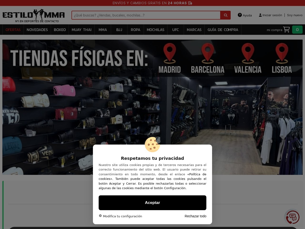 Estilo MMA Madrid - Tienda de boxeo, Muay Thai, MMA y BJJ — Website Preview