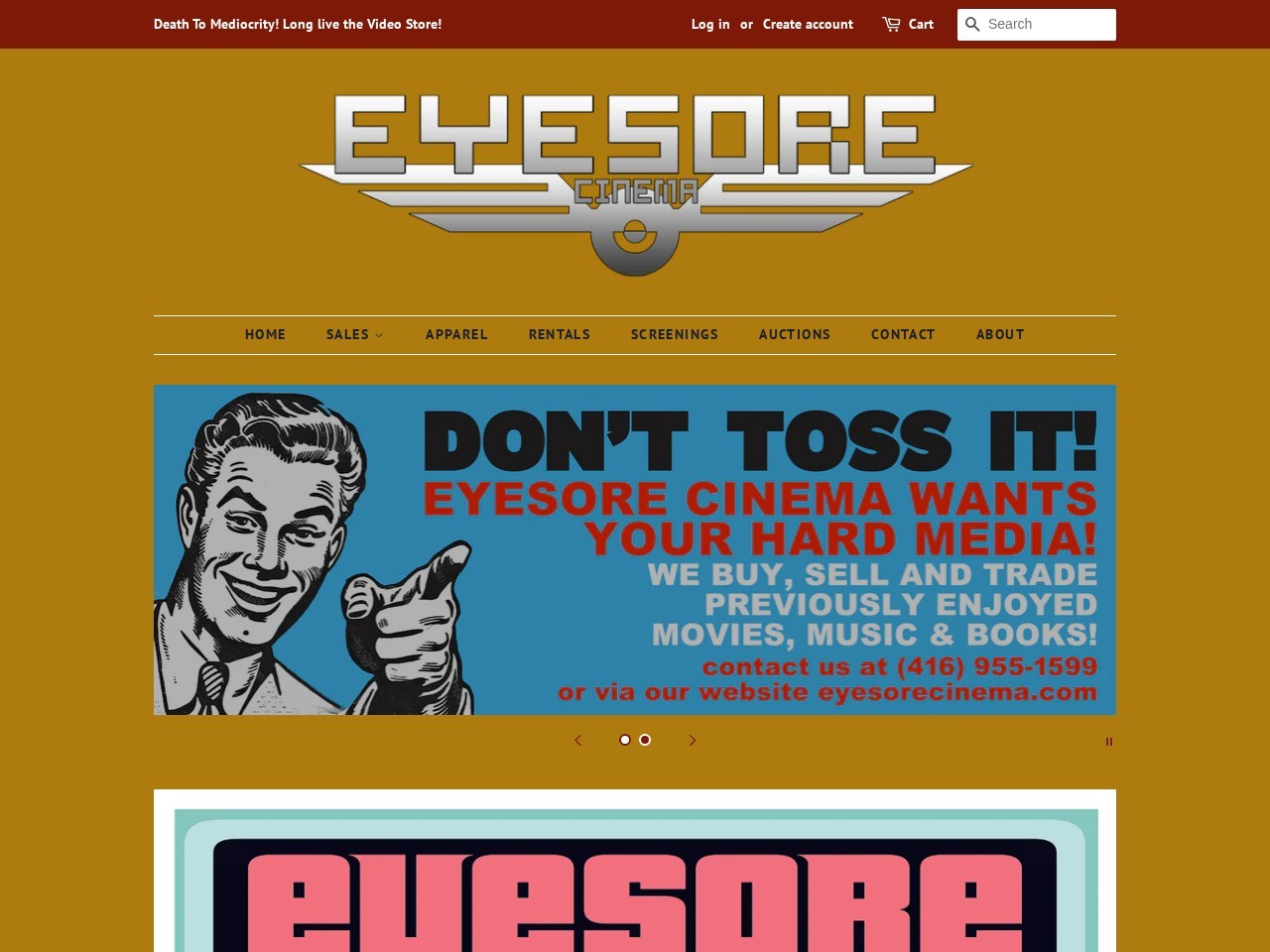 Eyesore Cinema — Website Preview