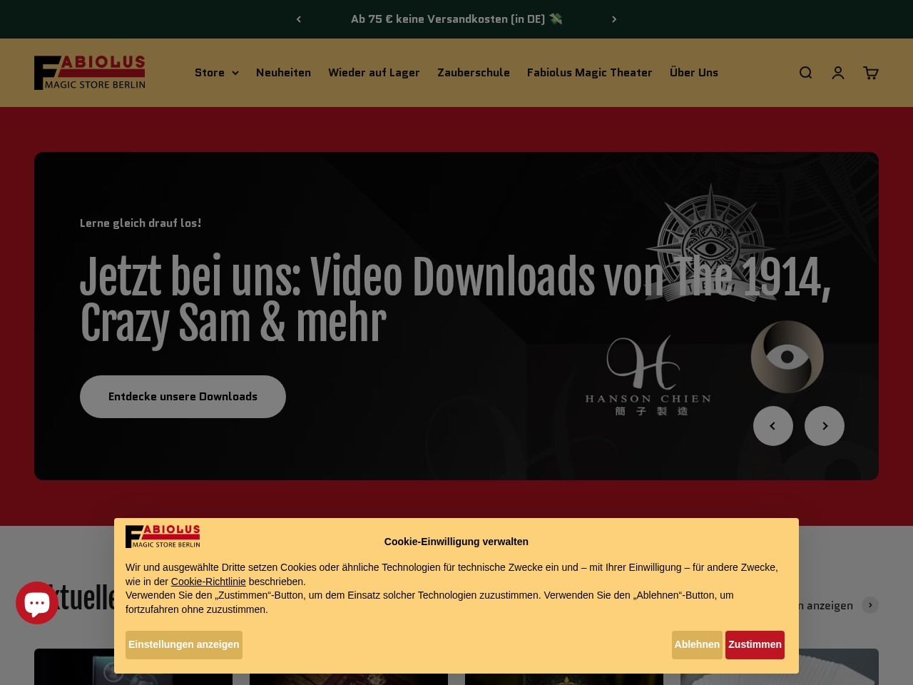 Fabiolus Magic Store — Website Preview