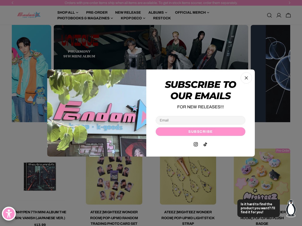 Fandom K Kpop Store — Website Preview