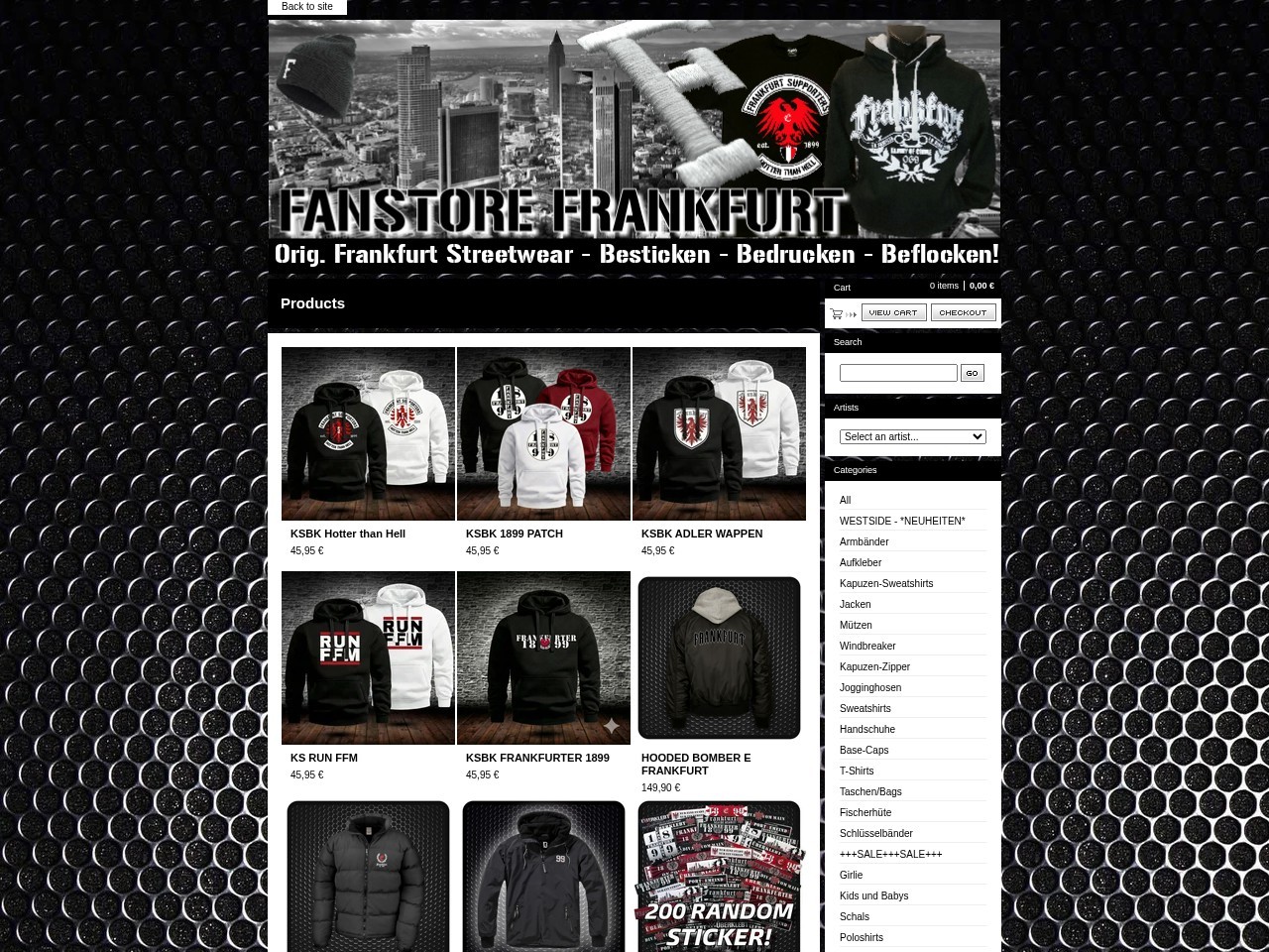 Fanstore Frankfurt — Website Preview