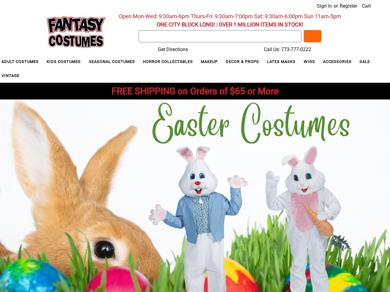 Fantasy Costumes — Website Preview