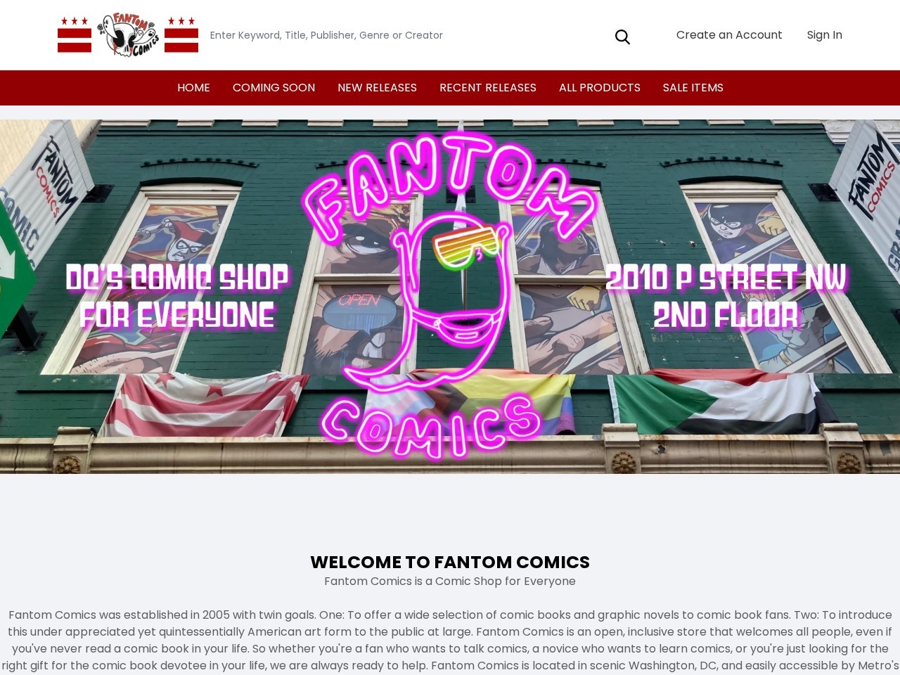 Fantom Comics โ Website Preview