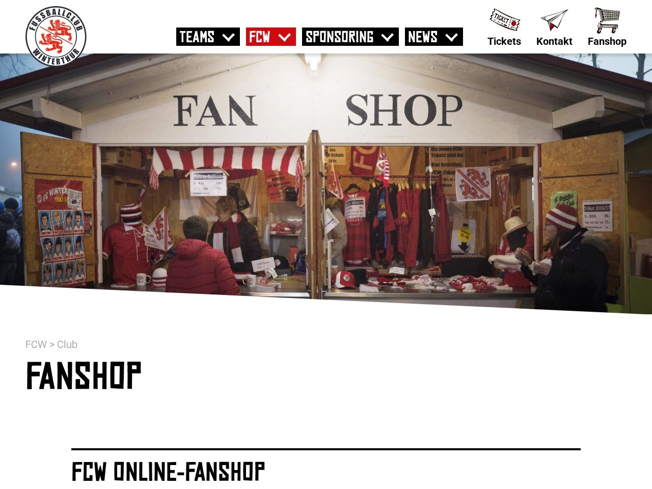 FCW Fanshop — Website Preview