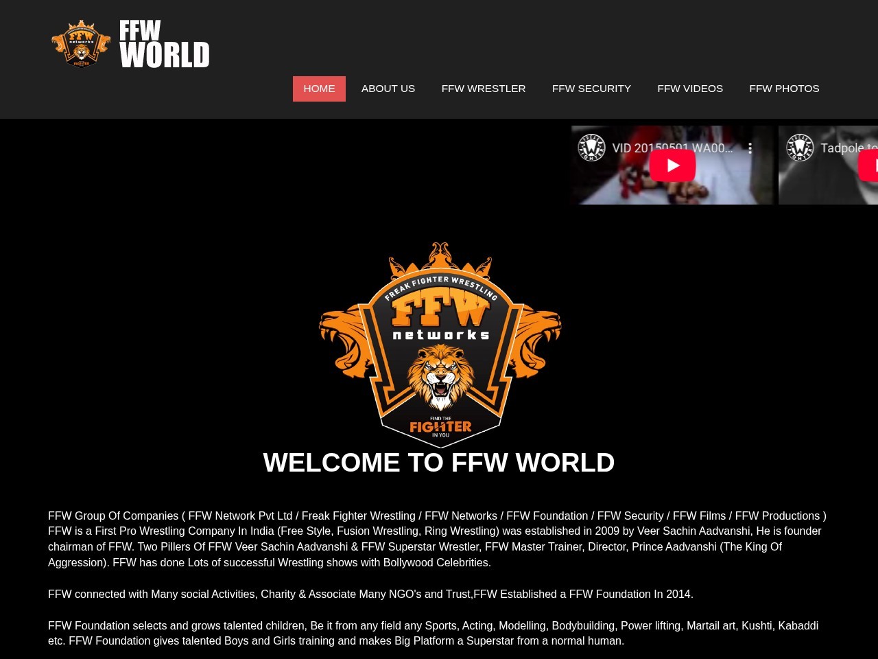 FFW /Freak Fighter Wrestling — Website Preview