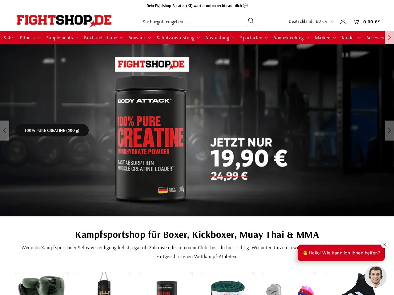 Fightshop - Kampfsportshop fรผr Boxer, Kickboxer, Muay Thai, MMA & fรผr weitere Kampfsportarten โ Website Preview