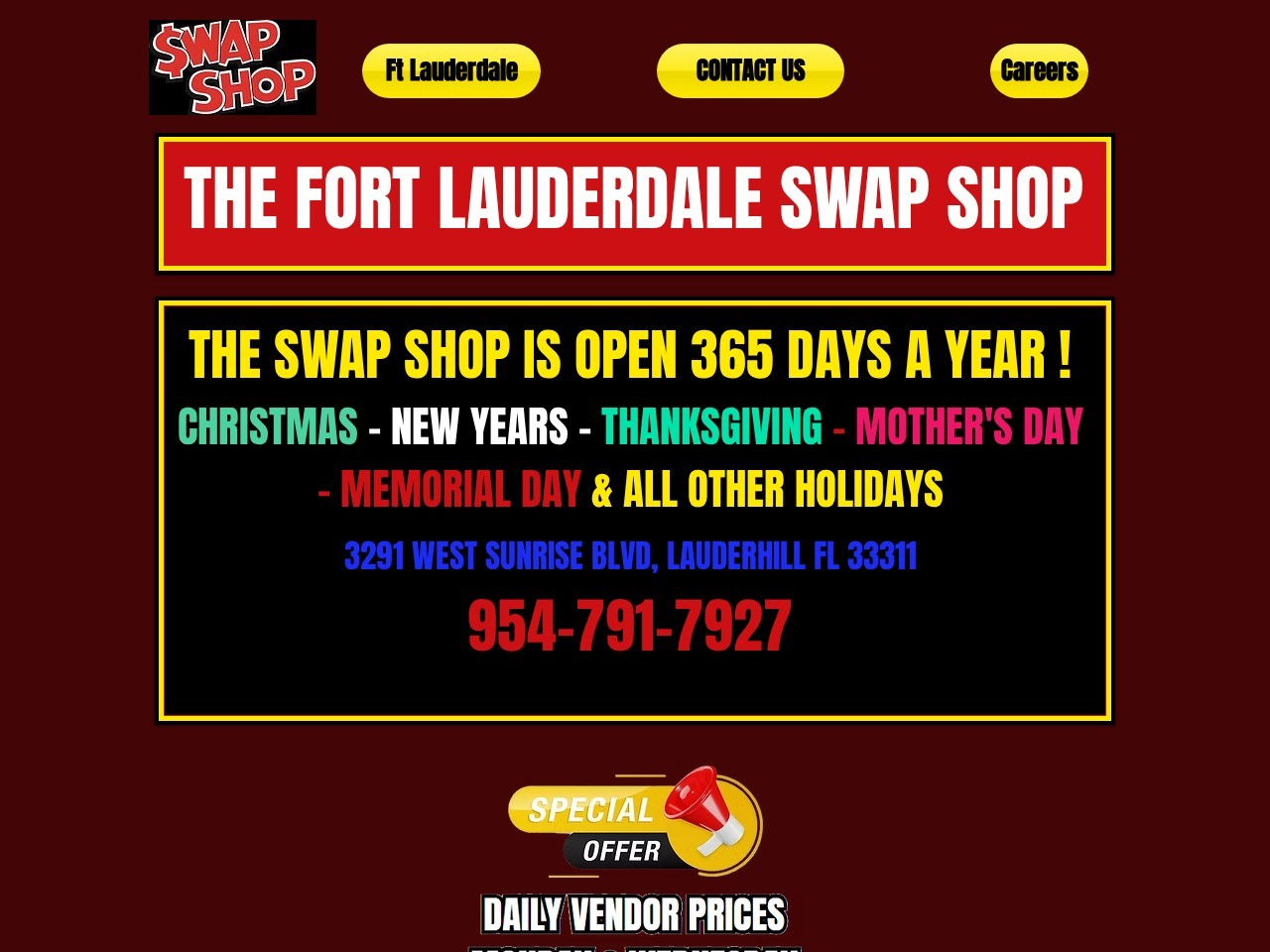 Fort Lauderdale Swap Shop — Website Preview