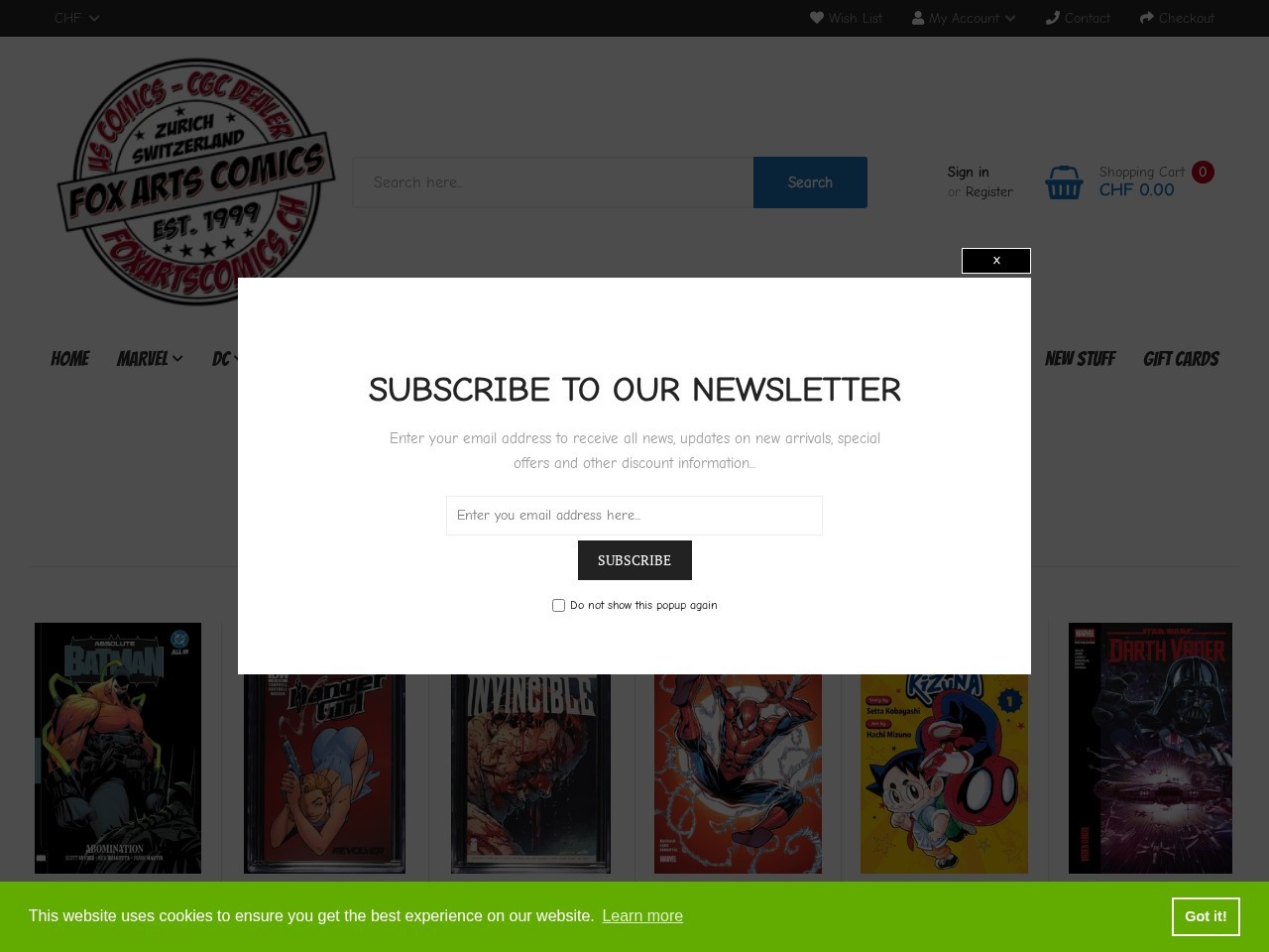 Fox Arts Comics — Website Preview