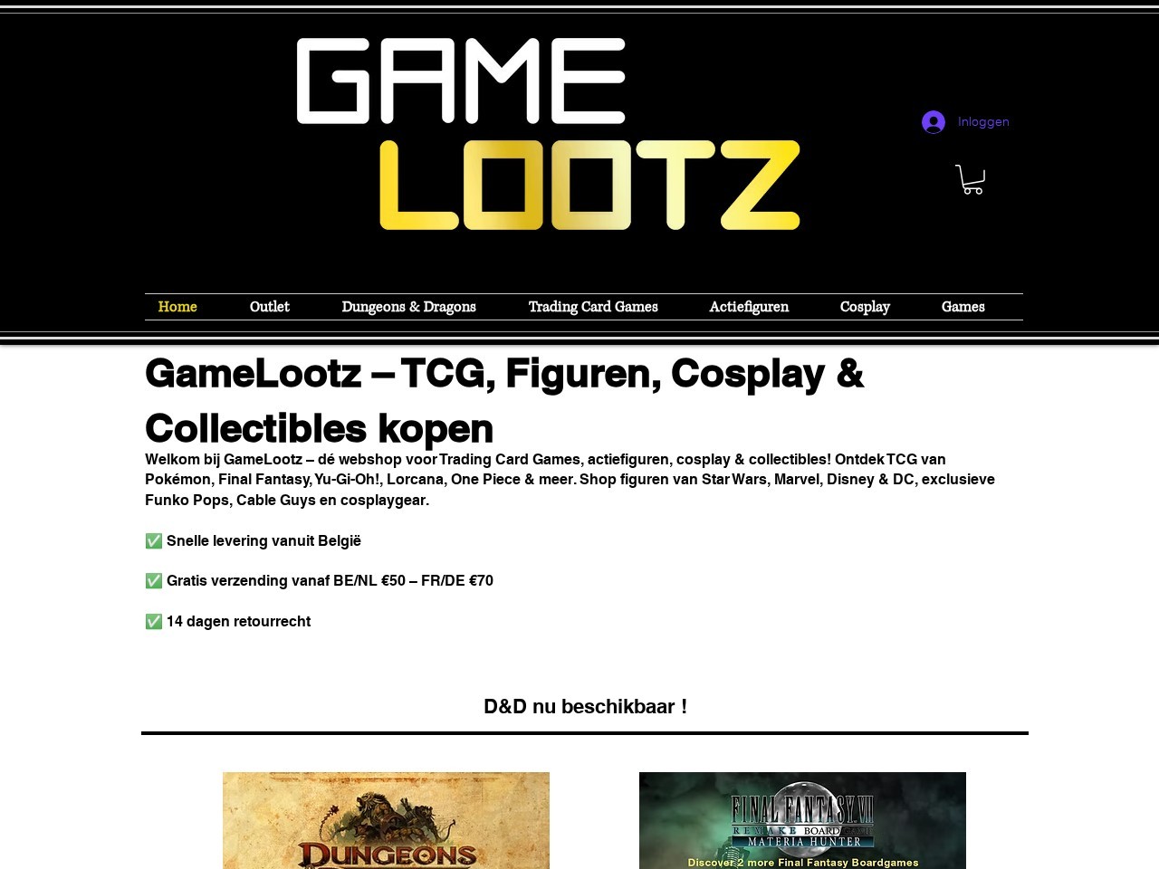 Gamelootz Tienen — Website Preview