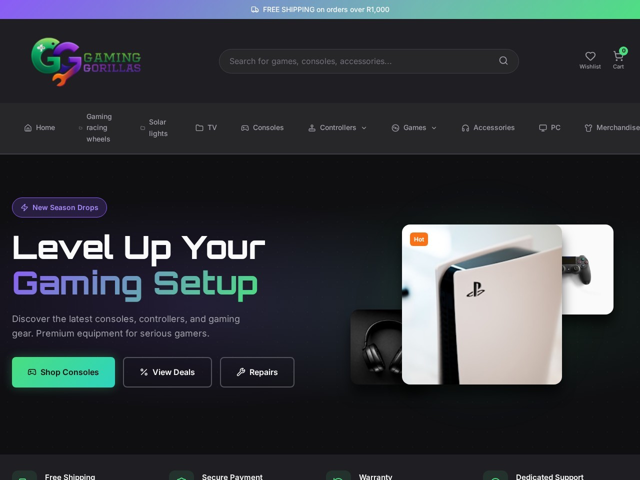Gaming Gorillas — Website Preview