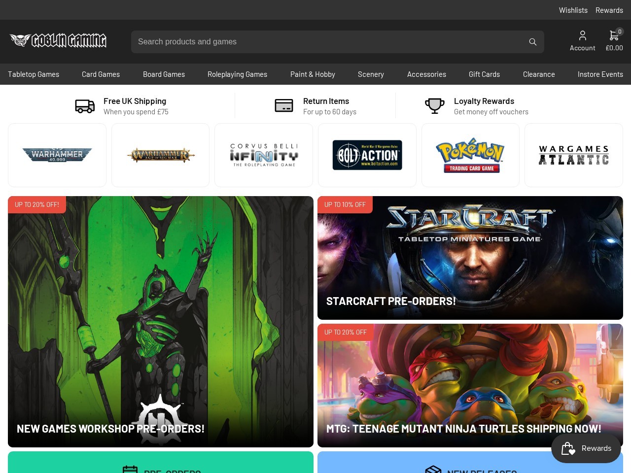 Goblin Gaming — Website Preview