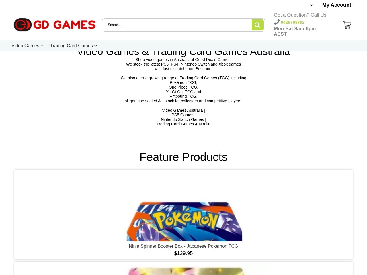 Good Deals Games Australia — Website Preview