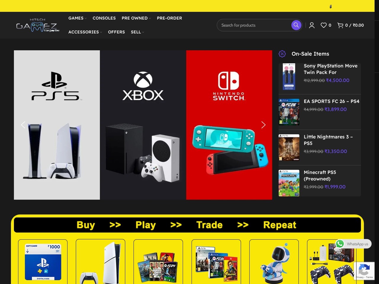 Hitech Gamez — Website Preview