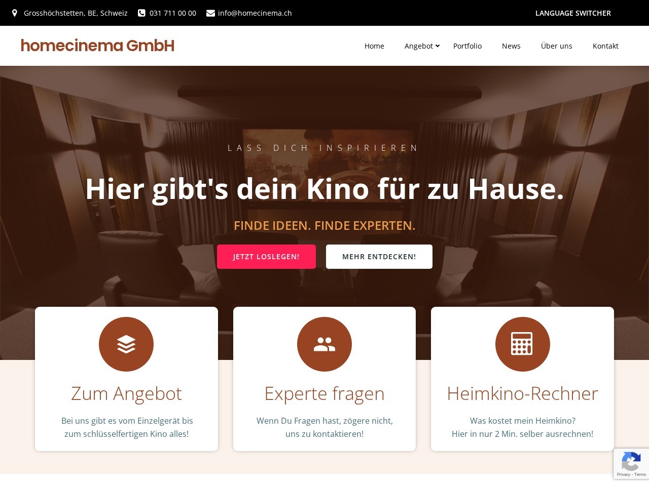 homecinema GmbH - Heimkino Lösungen — Website Preview