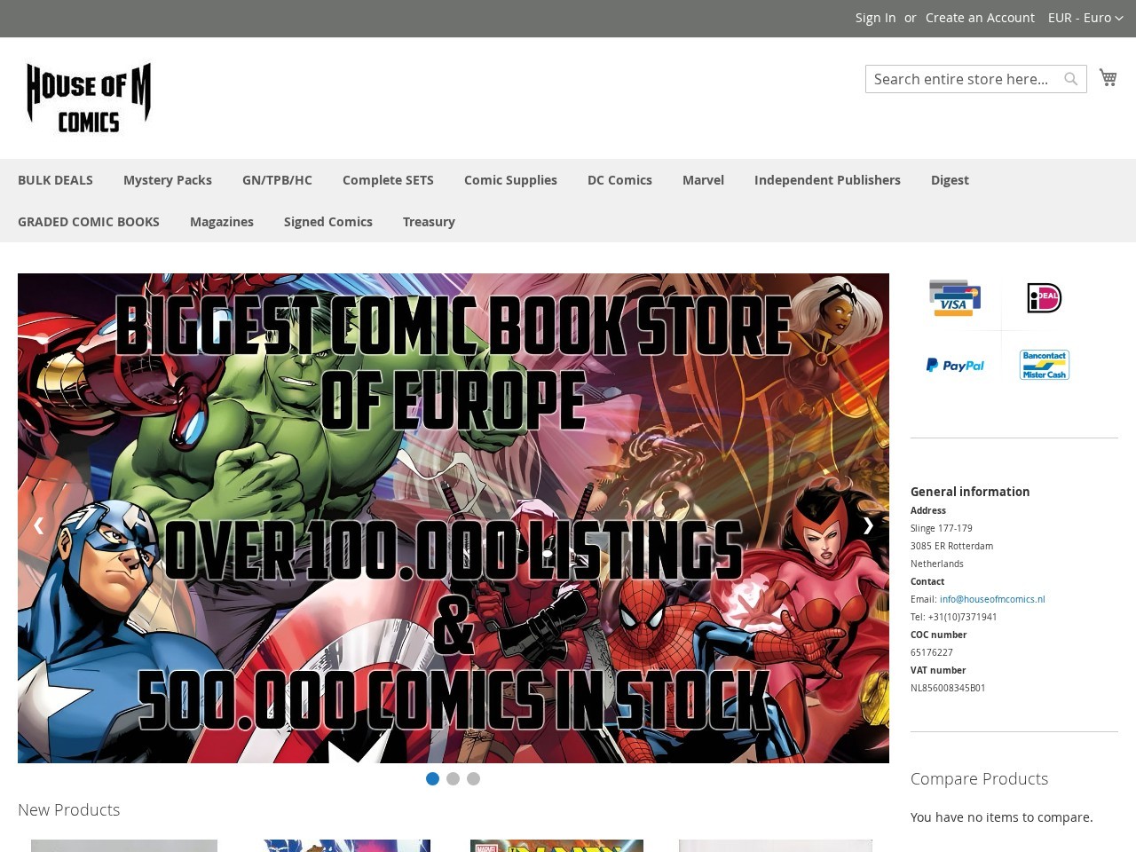 House of M Comics — Website Preview