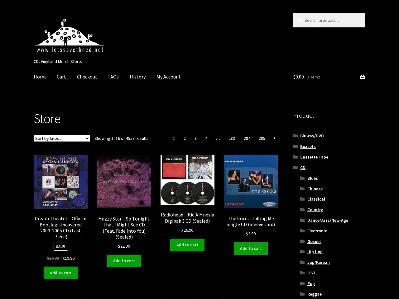 Inokii CD Vinyl Merch Store — Website Preview