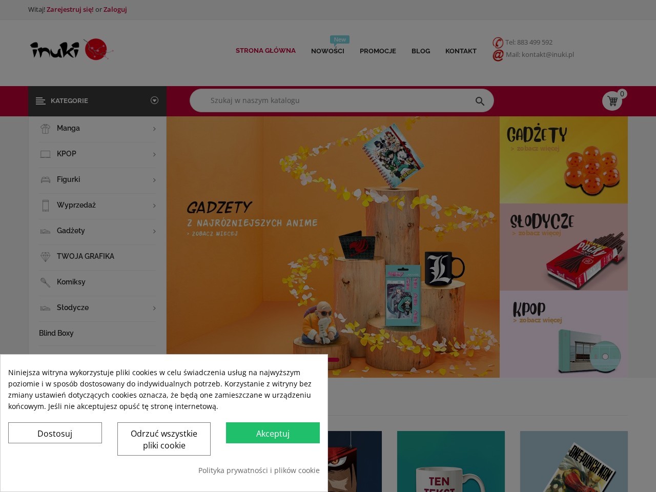 Inuki – shop with manga and anime gadgets. Poznan — Website Preview