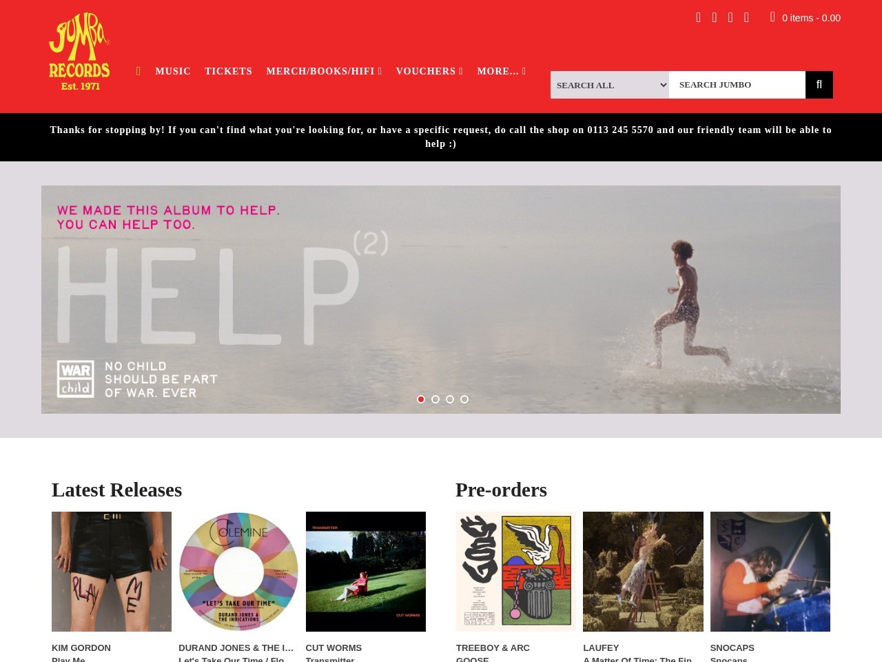 Jumbo Records — Website Preview