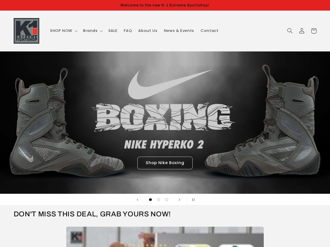 K-1 Extreme Sportshop — Website Preview