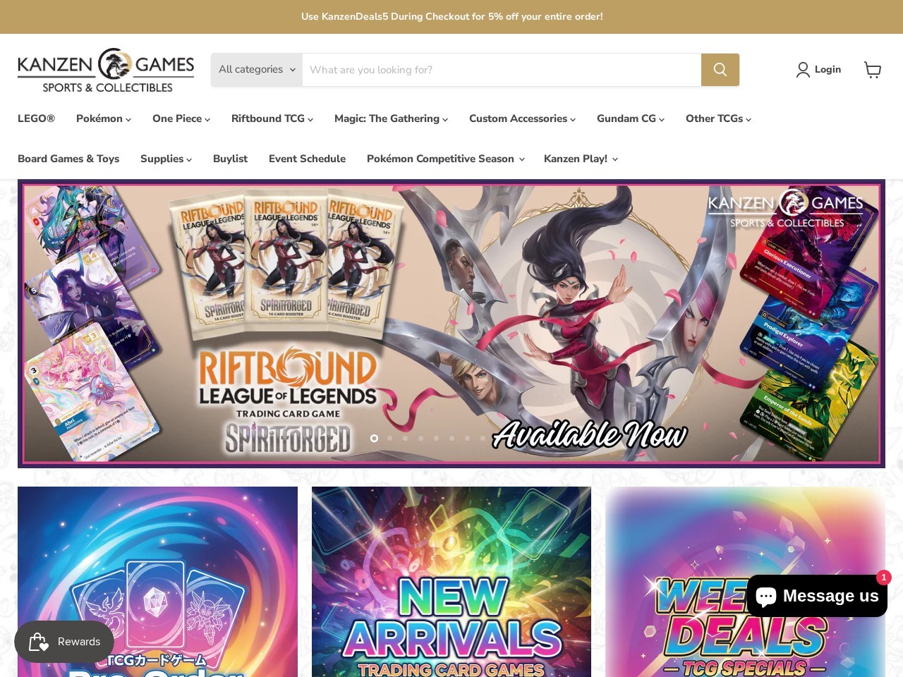 KanZen Games Sports & Collectibles — Website Preview