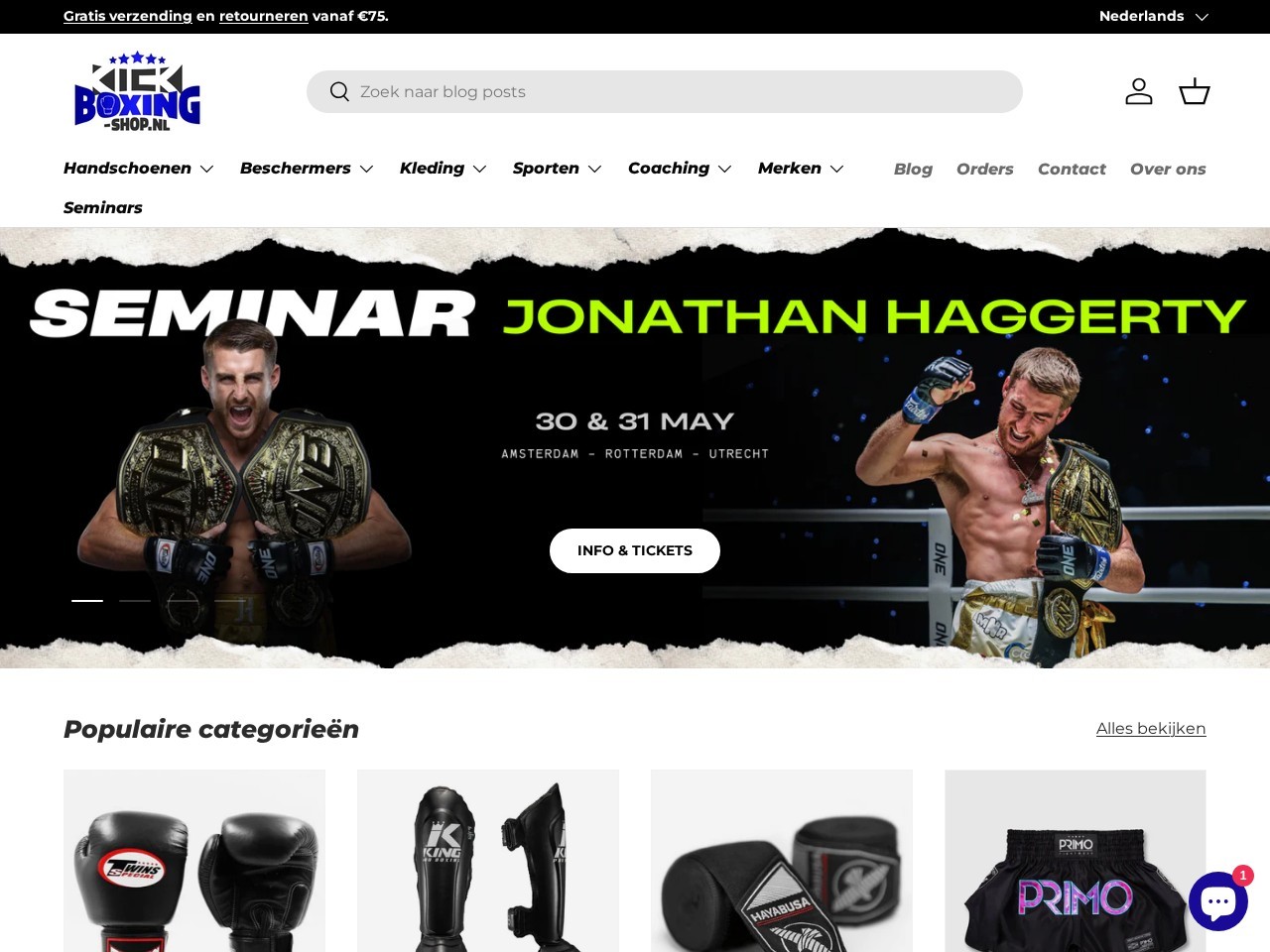 Kickboxing-shop.nl — Website Preview