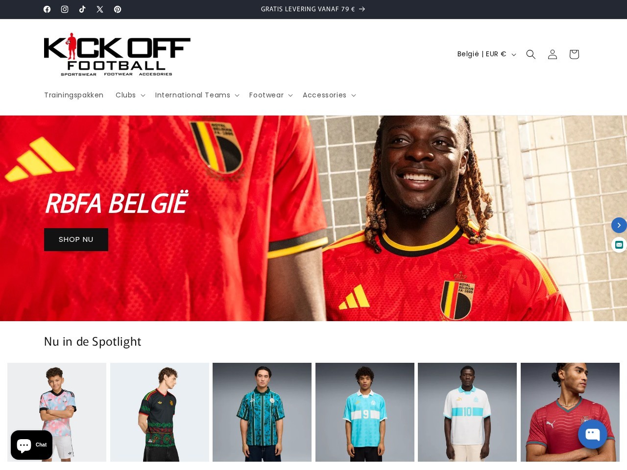 Kickoff Antwerpen | Dé Voetbalshop van de Stad — Website Preview