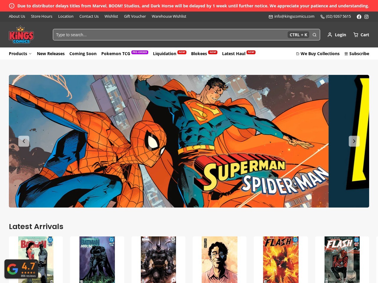 Kings Comics — Website Preview