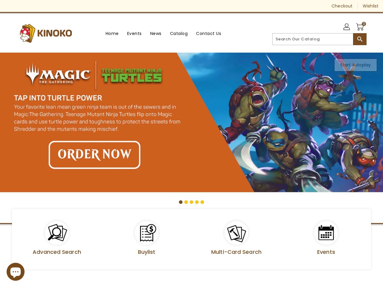 Kinoko Card Game Shop — Website Preview