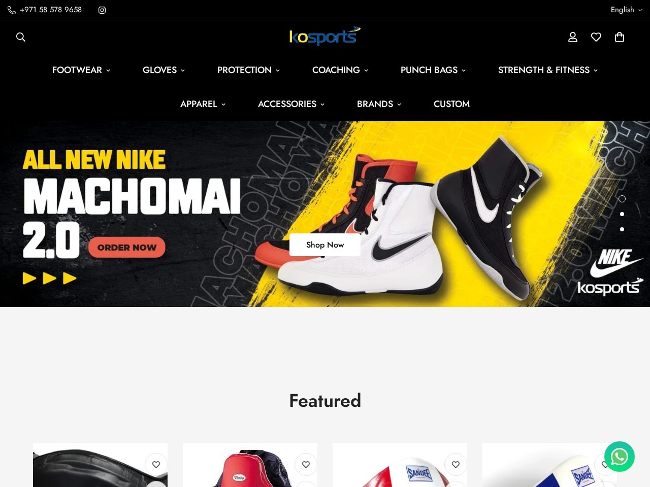 KO Sports Equipment Trading LLC — Website Preview