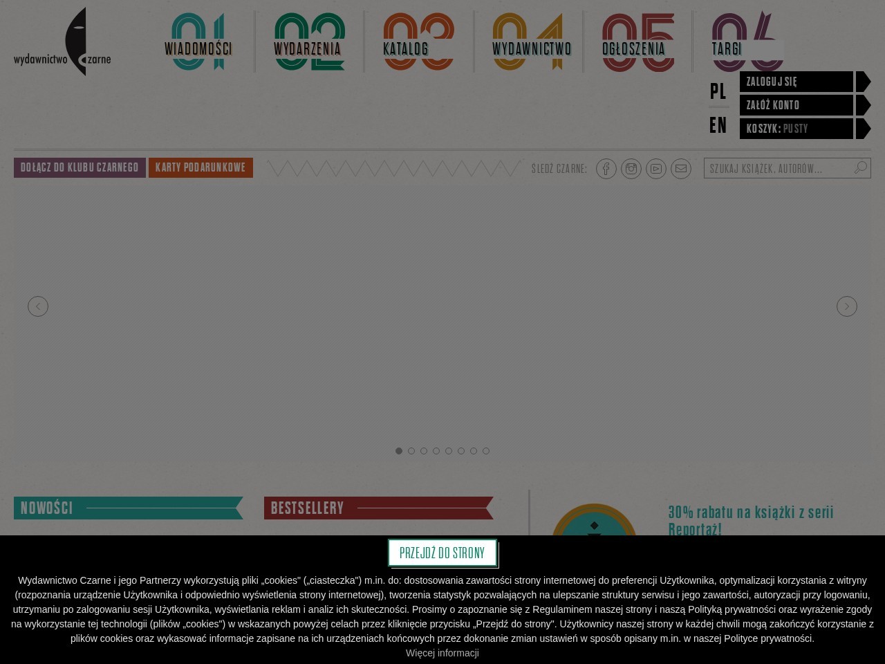Księgarnia i Kawiarnia Wydawnictwa Czarne — Website Preview