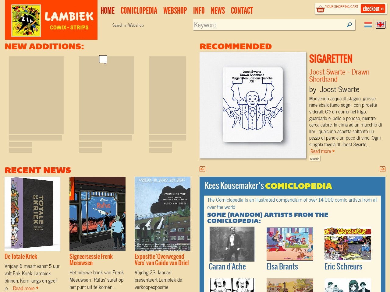 Lambiek — Website Preview