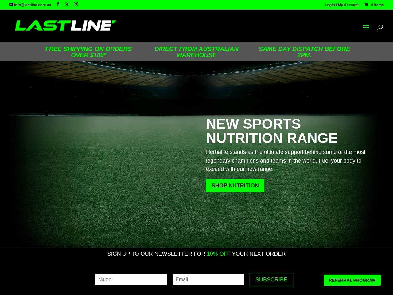 Last Line Sports e-store — Website Preview