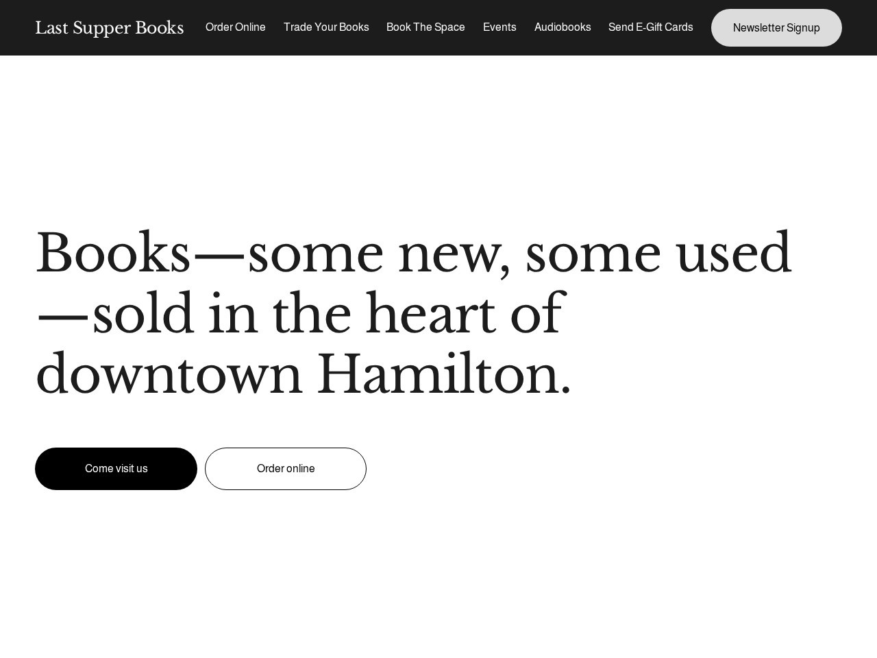 Last Supper Books — Website Preview