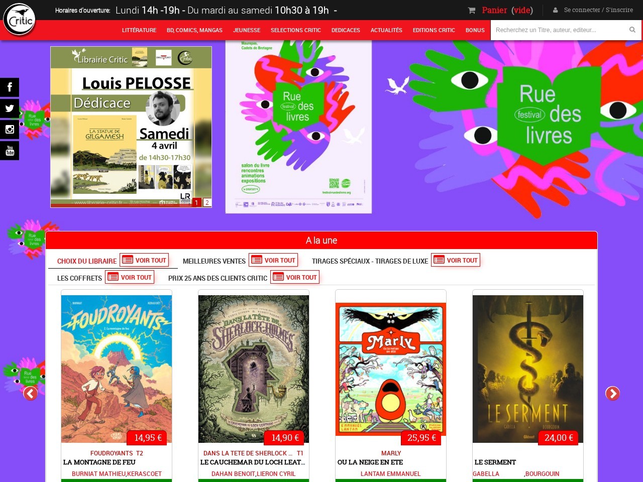 Librairie-éditions Critic — Website Preview