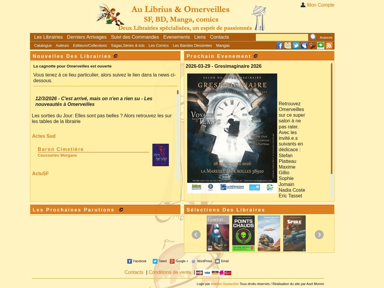 librairie OMERVEILLES, SF, Fantasy, Fantastique โ Website Preview