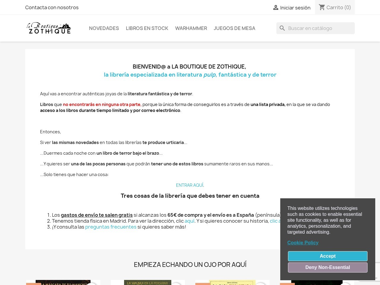Librería la Boutique de Zothique — Website Preview