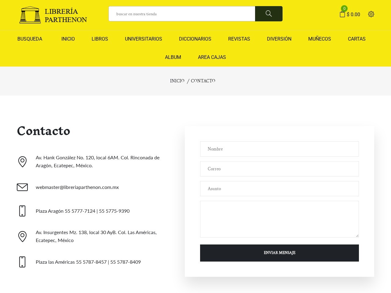 Libreria Parthenon — Website Preview