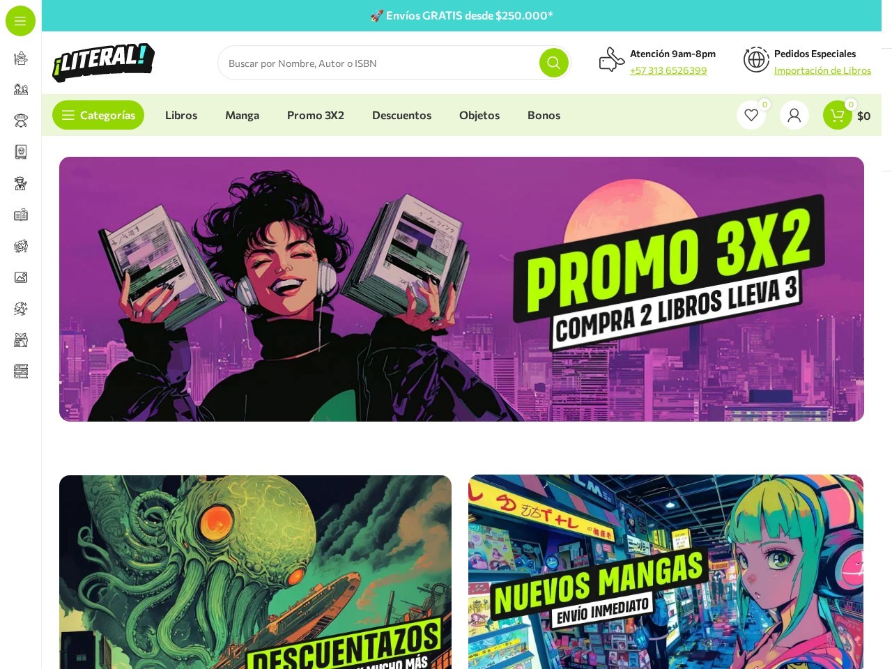 ¡LITERAL! Librería Geek Online | Libros y Manga en Bogotá — Website Preview