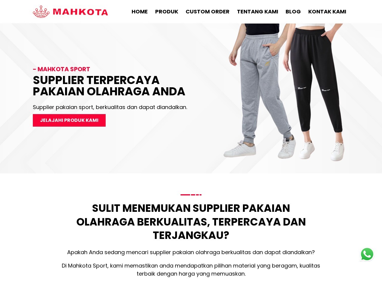 Mahkota Sport — Website Preview