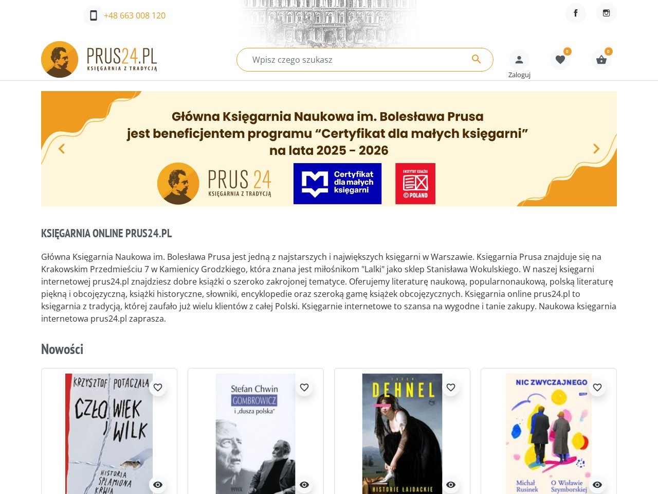 Main Scientific Bookstore Bolesław Prus — Website Preview